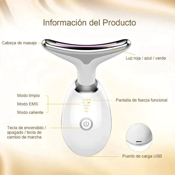 MASAJEADOR FACIAL CON LUZ LED